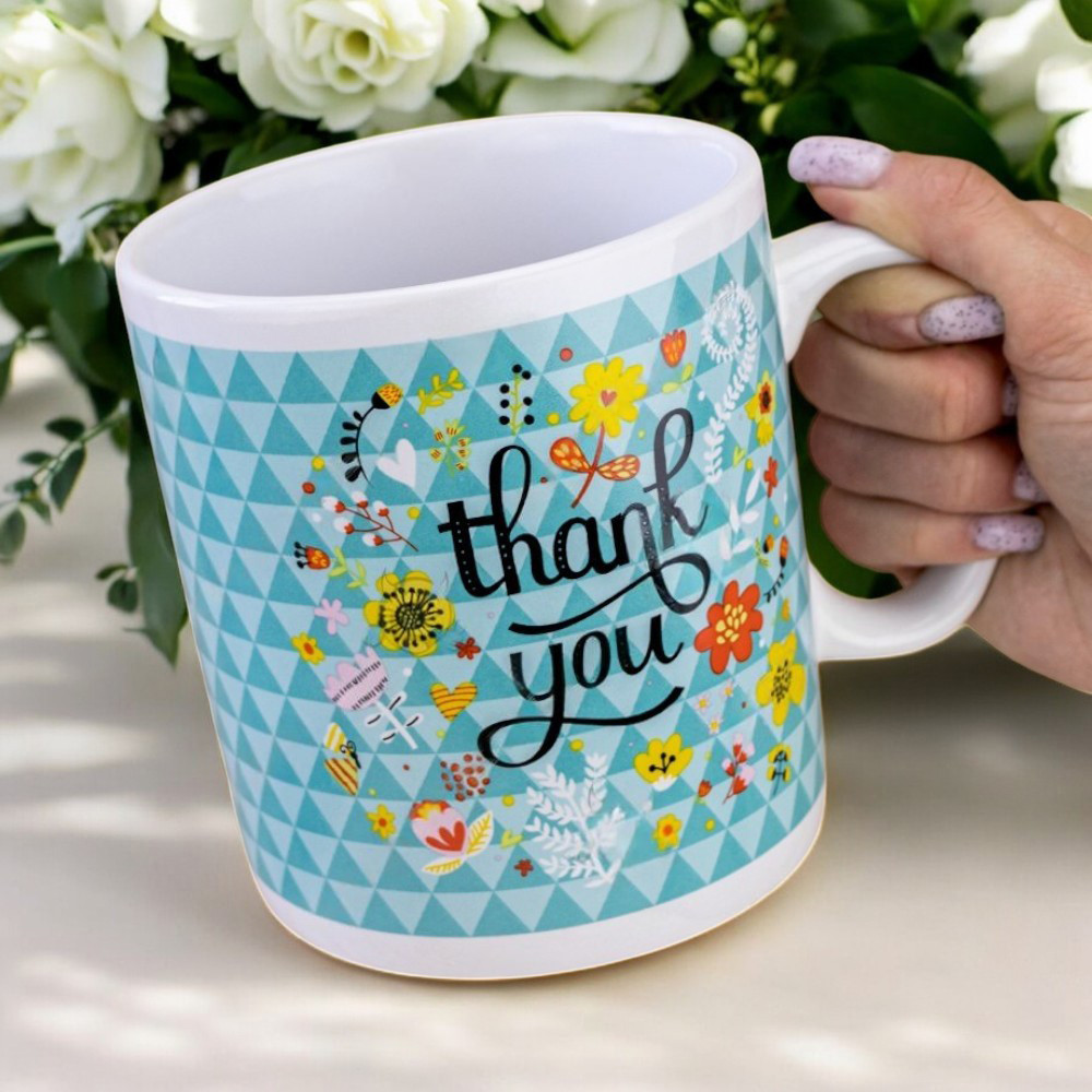 Кружка Гігант "Thank you", 1000мл, керамічна (Велика подарункова чашка)