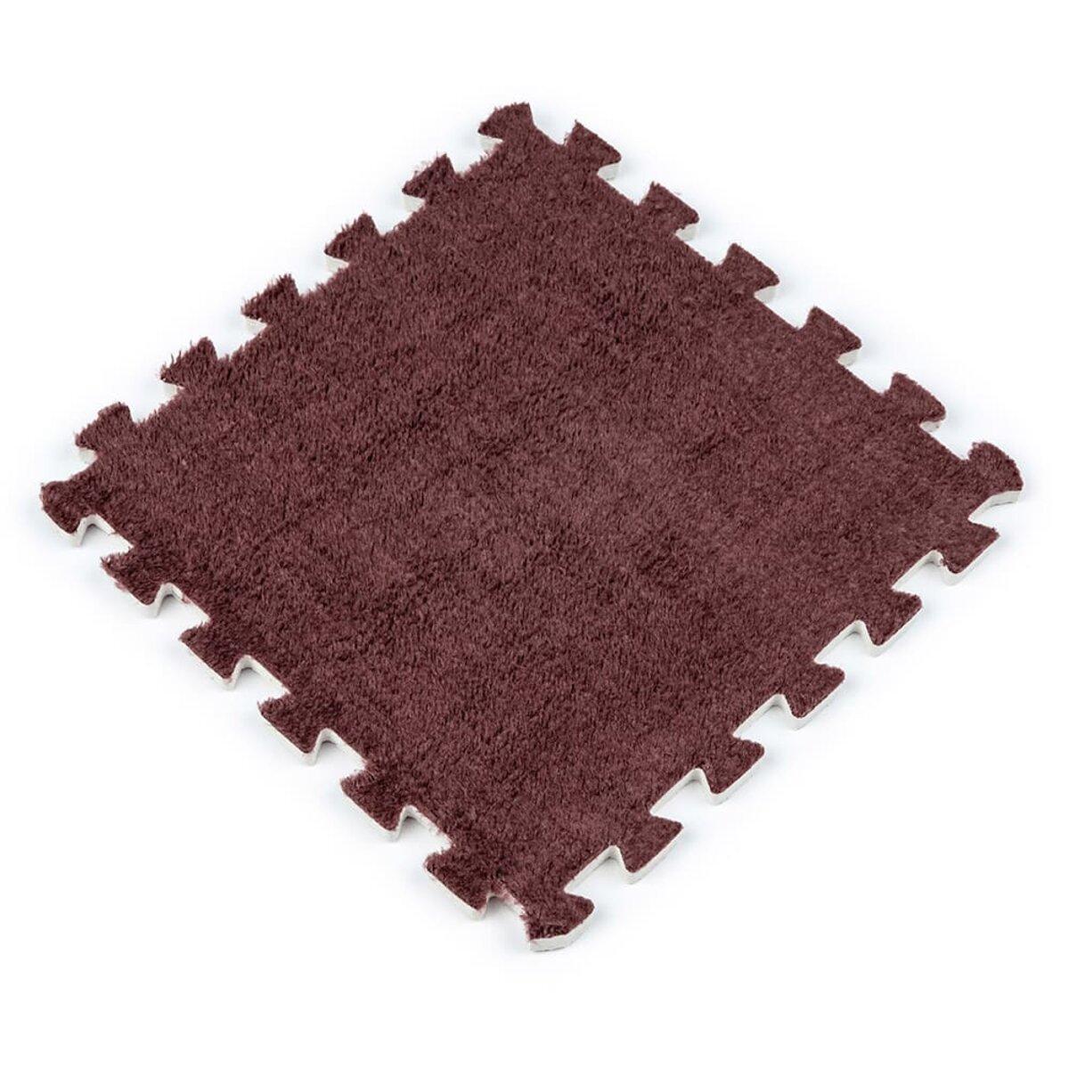Підлога-пазл плюшевий КОРИЧНЕВИЙ 30*30*1cm (D) SW-00002082, фото 1