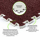 Підлога-пазл плюшевий КОРИЧНЕВИЙ 30*30*1cm (D) SW-00002082, фото 3