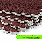 Підлога-пазл плюшевий КОРИЧНЕВИЙ 30*30*1cm (D) SW-00002082, фото 5