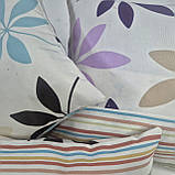 Комплект декоративних подушок Firanka FlowersLine 40х40см 1шт, 35х35см 1шт, 35х25см 1шт бежевий з різнобарвним (п_0761), фото 4