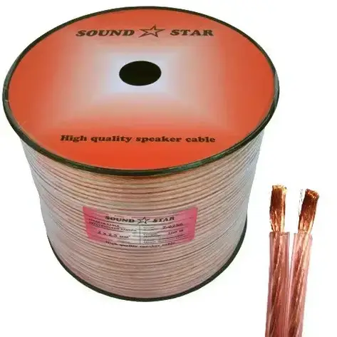 Кабель акустичний Sound Star, Cu, 2х2.5мм2, прозоро-рожевий, 100 м, фото 1