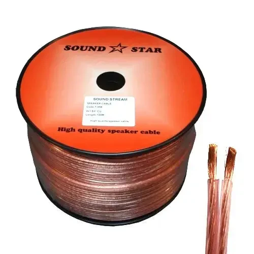 Кабель акустичний Sound Star, Cu, 2х1.5мм2, прозоро-рожевий, 100 м