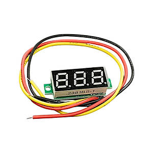 Цифровий вольтметр DC, DVM-28,3AB, червоний, 0-100V, без корпусу