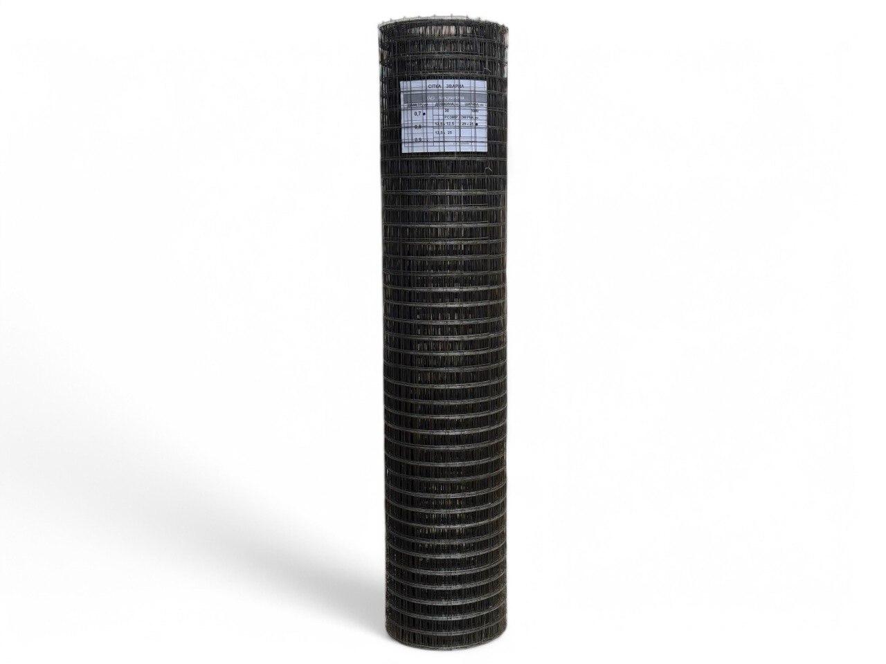 Сітка зварна чорна 0.7х25х25 мм 1х30 м, фото 1