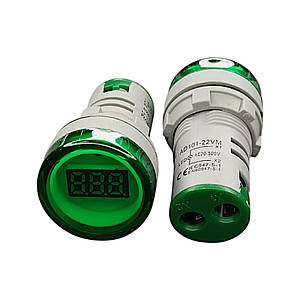 Цифровий вольтметр AC, AD101-22VM, зелений круглий, 20-500V