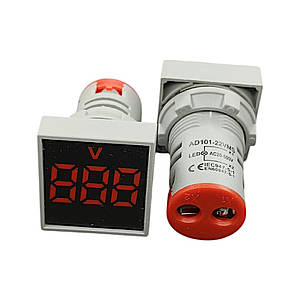 Цифровий вольтметр AC, AD101-22VM, червоний квадратний, 20-500V