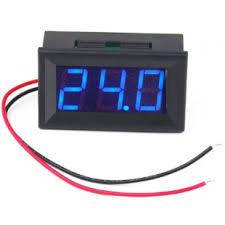 Вольтметр цифровий DC 4,5-30v (синій), корпус чорний 0.36 дюйма
