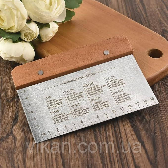 Різак професійний для тіста зі шкалою вимірювання, тісторіз, фото 1