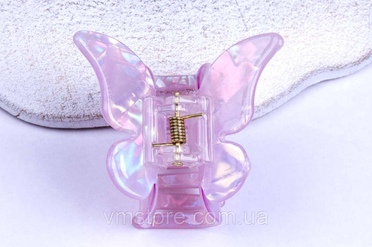 Шпилька краб метелик, перламутр, трендовий метелик, бузковий, фото 1