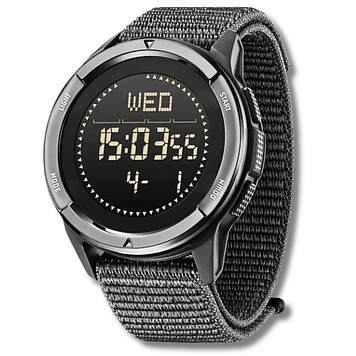 Годинник чоловічий з компасом чорний водонепроникний і протиударний тактичний з тканинним ремінцем North Edge 5АТМ