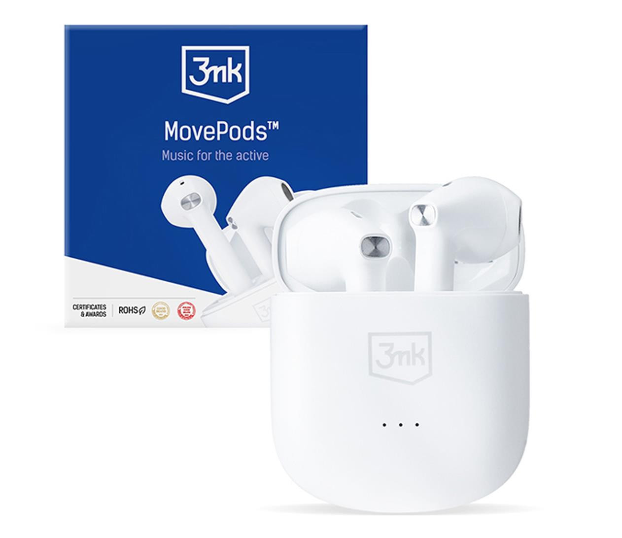 Навушники TWS 3mk MovePods White
