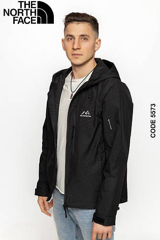 Чоловіча куртка вітровка The North Face Зе Норт Фейс чорна з капюшоном на весну осінь, фото 1