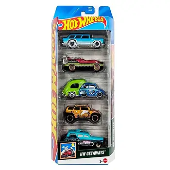 Набір машинок Хот Вілс Гетавейз Hot Wheels 5-Car Pack Getaways