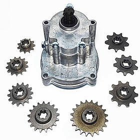 Редуктор 5:1 для веломоторів шестереньковий косозубий для мотокоси