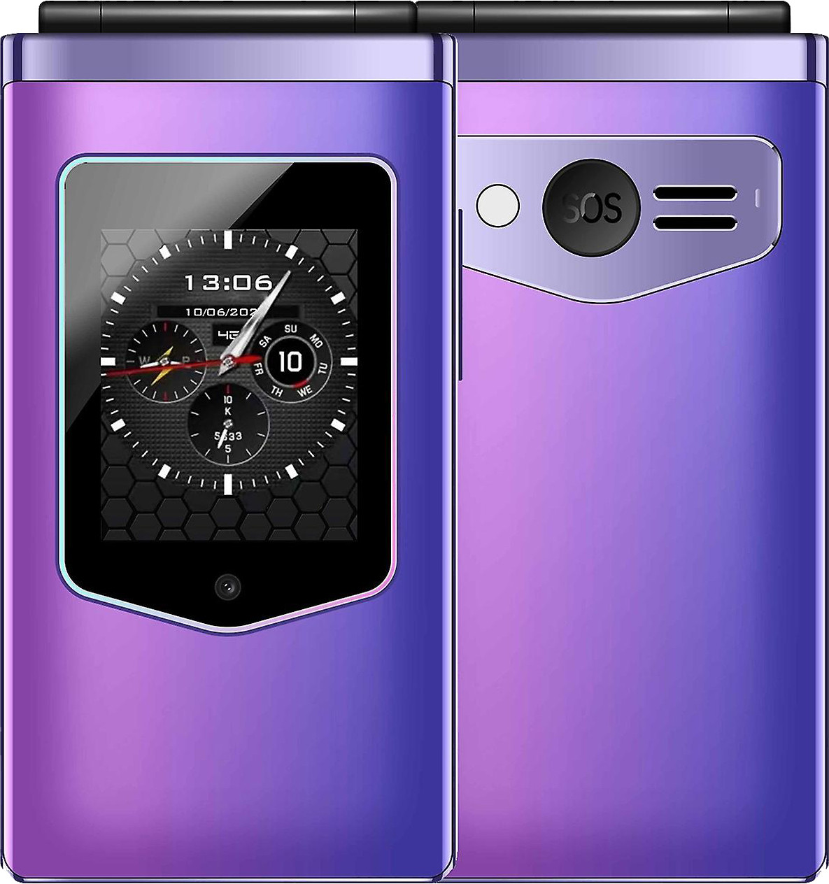 Телефон-розкладачка HAMTOD T8 Flip 4G, Великий шрифт та кнопки, Велика батарея, SOS, Великий IPS-дисплей 2.8"