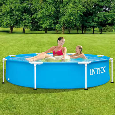 Сімейний каркасний басейн ігрова аква зона дитині від 6 років для купання та активного відпочинку 244х51 см 1828 л