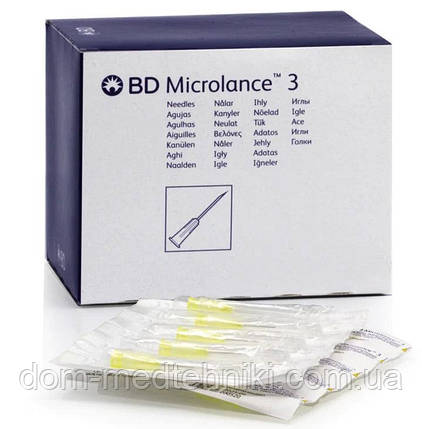 Голка з кріпленням Luer-Lock для мезотерапії | карбокситерапії BD Microlance 30G 1/2 (0,3х13 мм), 25 шт., фото 1