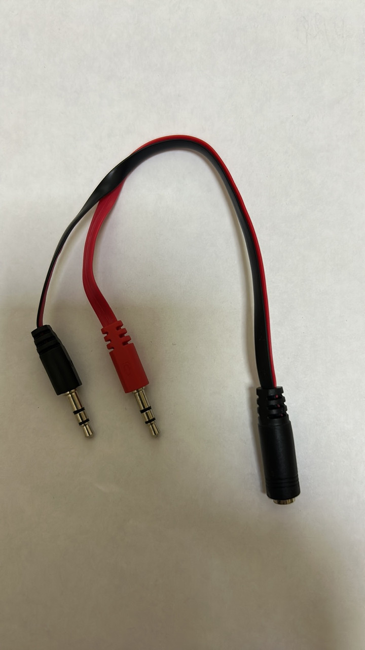 Роздільник аудіо виходу 3.5mm for PC- червоно-чорний