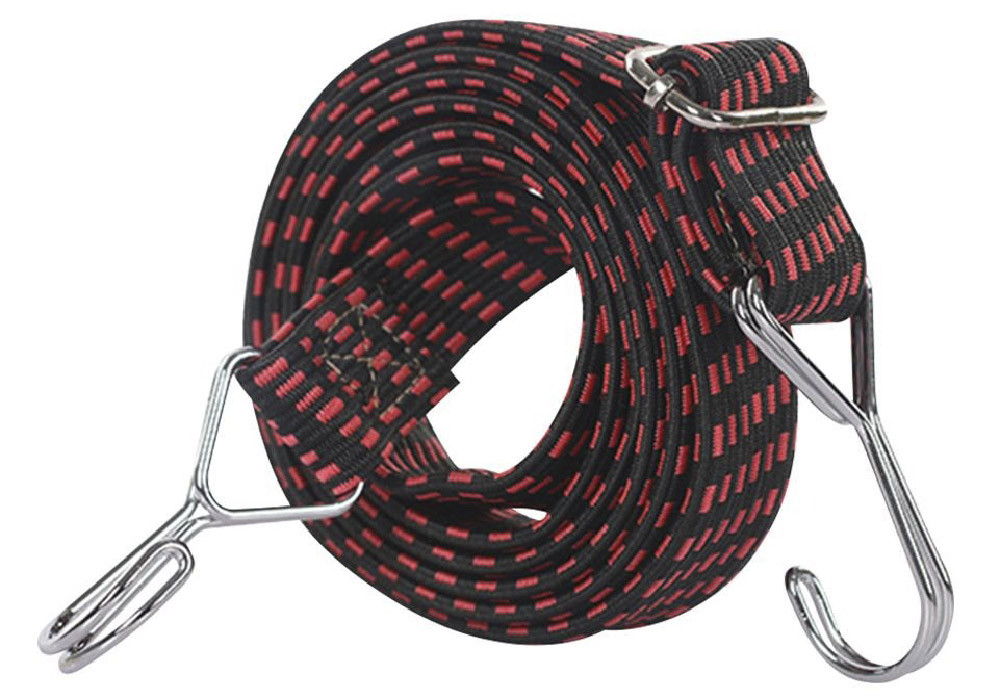 Гумка велосипедного багажника HJ-008 RED з гаками, довжина 120/240 см, червона