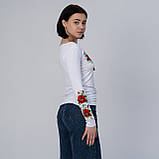 Жіноча вишита футболка з довгим рукавом «Маковий цвіт», фото 9