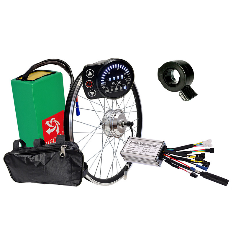 Електронабір для велосипеда 36 В 300 Вт MXUS XF04 з акумулятором 10 А/год та дисплеем LED-900, фото 1