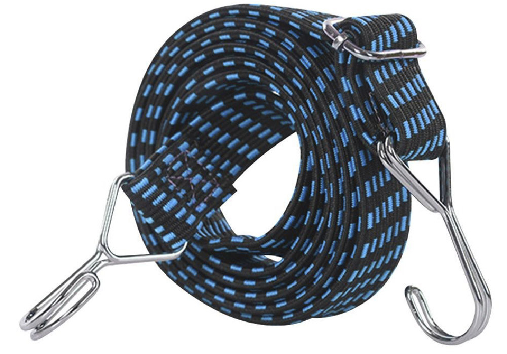 Гумка велосипедного багажника HJ-008 BLUE з гаками, довжина 120/240 см, синя