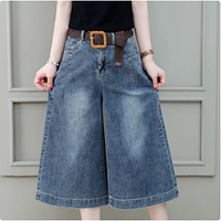 Летние тонкие свободные джинсовые шорты средней длины для женщин
