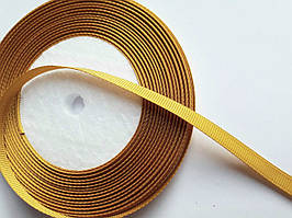Тесьма лента репсовая Стрічка репсова 6мм ( 90 метри в рулоні) охра (золотистий)