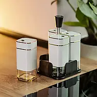 Набір баночок для спецій на підставці 4 предмети 120 мл ємності для приправ Білий