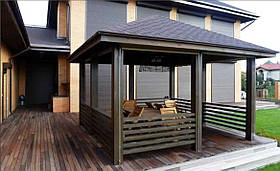 Дерев'яна альтанка 5 на 3 м, розбірна (на 14-16 осіб)