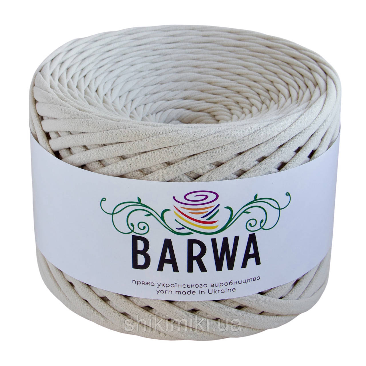 Пряжа трикотажна Barwa (7-9 мм / 100 м), колір Бежева пудра, фото 1
