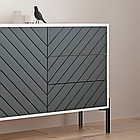 Комод з золотими металевими ніжками LION Амарант 168x40x76,5 см Бетон Style/Перламутровий металік (LION-041972), фото 3