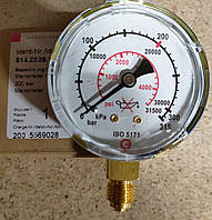 Манометр 0-315 барів G1/4 — Для редуктора Ar/CO2 (аргон/вуглекислота) Abicor Binzel