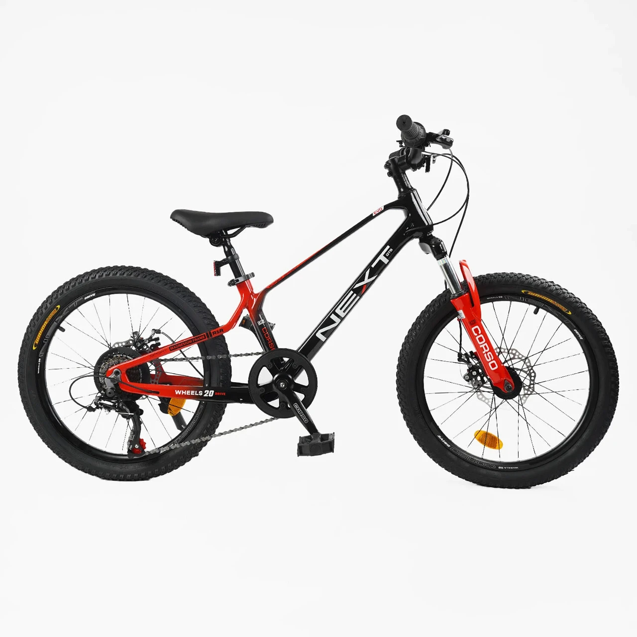 Дитячий велосипед 20" Corso Next NX-20319 чорно-червоний на рост 110-125 см