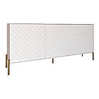 Комод з золотими металевими ніжками LION Амарант 168x40x76,5 см Самоа Димчастий/Білий (LION-041952), фото 2
