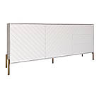 Комод з золотими металевими ніжками LION Амарант 168x40x76,5 см Бетон/Білий (LION-041954), фото 2