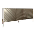 Комод з золотими металевими ніжками LION Амарант 168x40x76,5 см Бетон Style/Перламутровий металік (LION-041972), фото 2