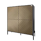 Комод-пенал з чорними металевими ніжками LION Амарант 114х40х126,5 см Антрацит/Перламутровий металік (LION-041982), фото 2