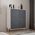 Комод-пенал з чорними металевими ніжками LION Амарант 114х40х126,5 см Самоа Димчастий/Перламутровий металік (LION-041991), фото 5