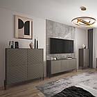 Комод-пенал з золотими металевими ніжками LION Амарант 114х40х126,5 см Німфея Альба (білий)/Білий (LION-042053), фото 7