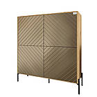 Комод-пенал з чорними металевими ніжками LION Амарант 114х40х126,5 см Дуб Артизан/Перламутровий металік (LION-041990), фото 2