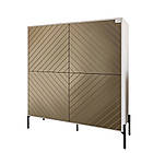 Комод-пенал з чорними металевими ніжками LION Амарант 114х40х126,5 см Бетон Style/Перламутровий металік (LION-041992), фото 2