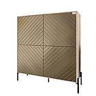 Комод-пенал з чорними металевими ніжками LION Амарант 114х40х126,5 см Дуб сонома/Перламутровий металік (LION-041997), фото 2