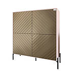 Комод-пенал з чорними металевими ніжками LION Амарант 114х40х126,5 см Рожевий/Перламутровий металік (LION-041999), фото 2