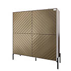 Комод-пенал з чорними металевими ніжками LION Амарант 114х40х126,5 см Шварцвальд/Перламутровий металік (LION-042000), фото 2