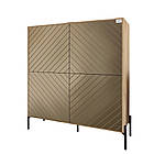 Комод-пенал з чорними металевими ніжками LION Амарант 114х40х126,5 см Дуб Аппалачі/Перламутровий металік (LION-042002), фото 2