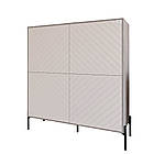 Комод-пенал з чорними металевими ніжками LION Амарант 114х40х126,5 см Шварцвальд/Білий (LION-042005), фото 2