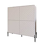 Комод-пенал з чорними металевими ніжками LION Амарант 114х40х126,5 см Бетон/Білий (LION-042006), фото 2