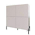 Комод-пенал з чорними металевими ніжками LION Амарант 114х40х126,5 см Бетон Style/Білий (LION-042007), фото 2